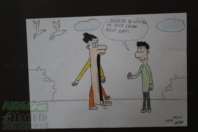 Akhisar Belediyesi Sanat Atölyesi Karikatür Kursu eserleri 16