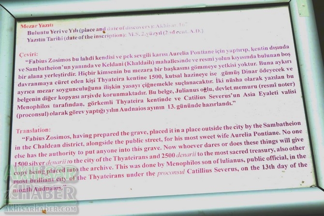 Akhisar'daki en değerli lahitlerden bir tanesi! Fabius Zosimos bu l 4