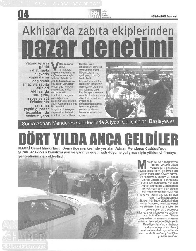 Akhisar Yeni Rota Gazetesi 3 Şubat 2020 4