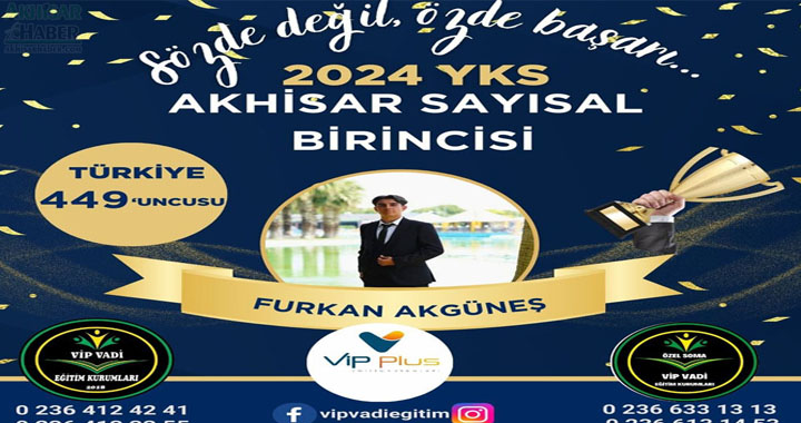 Vip Vadi Eğitim Kurumlarının YKS başarı geleneği devam ediyor