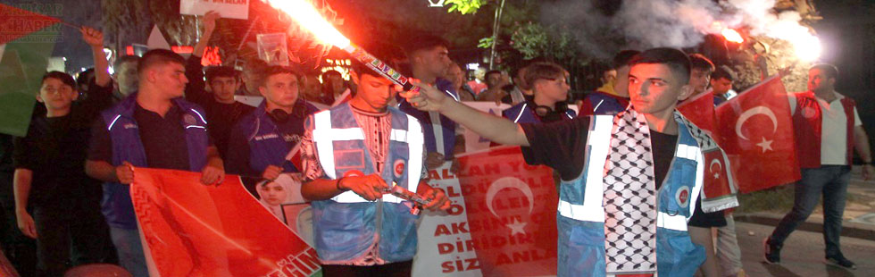 Akhisar Filistini Destekleme Platformu, İsrail’i protesto yürüyüşü