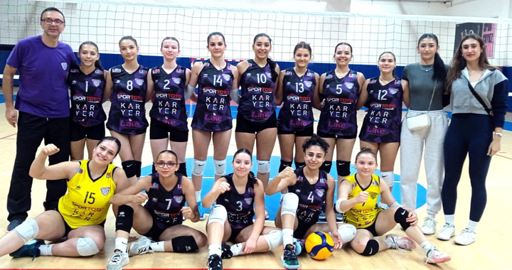 Voleybol’da Genç Kızlar Set vermeden kazandı