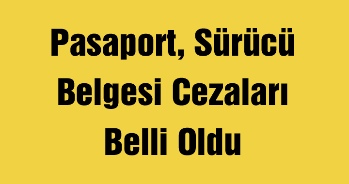 Pasaport, Sürücü Belgesi Cezaları Belli Oldu