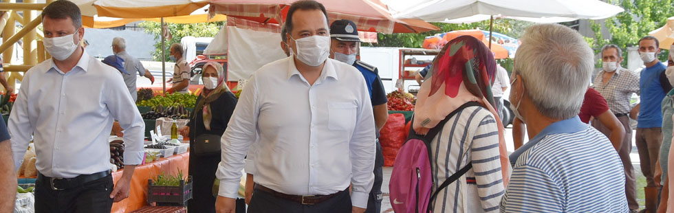 Başkan Dutlulu, maske ve mesafe denetimi yaptı