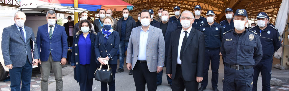 Akhisar’da protokolden maske, mesafe ve hijyen kontrolü