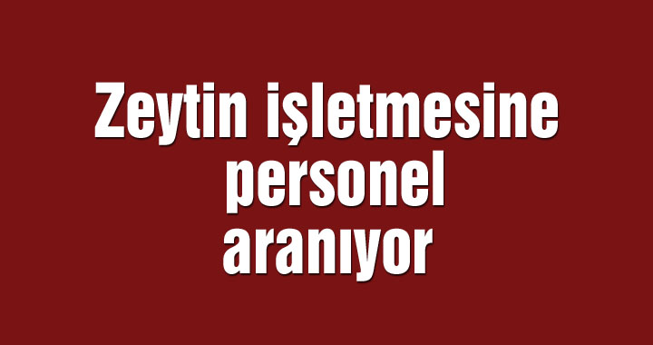 Zeytin işletmesine personel aranıyor