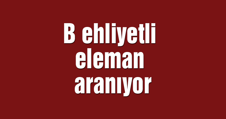 B ehliyetli eleman aranıyor