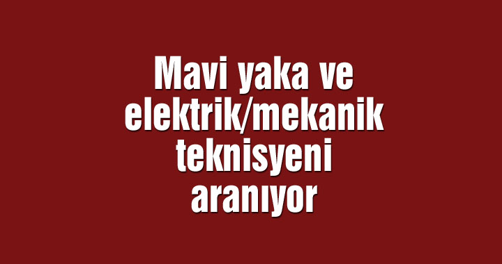 Mavi yaka ve elektrik/mekanik teknisyeni aranıyor