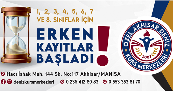 Özel Akhisar Deniz Kurs Merkezlerinde erken kayıt dönemi başladı