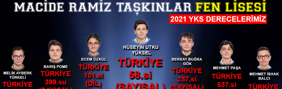 Macide Ramiz Taşkınlar Fen Lisesinden büyük başarı