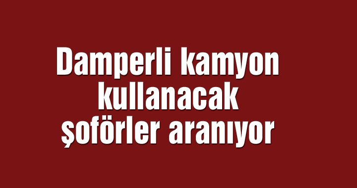 Damperli kamyon kullanacak şoförler aranıyor