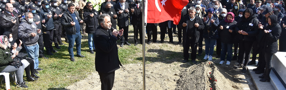 Polis memuru Turan Sütçü’nün naaşı şehitliğe nakledildi