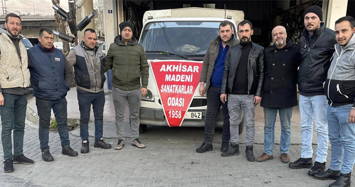 Akhisar Madeni Sanatkarlar deprem bölgesine gittiler