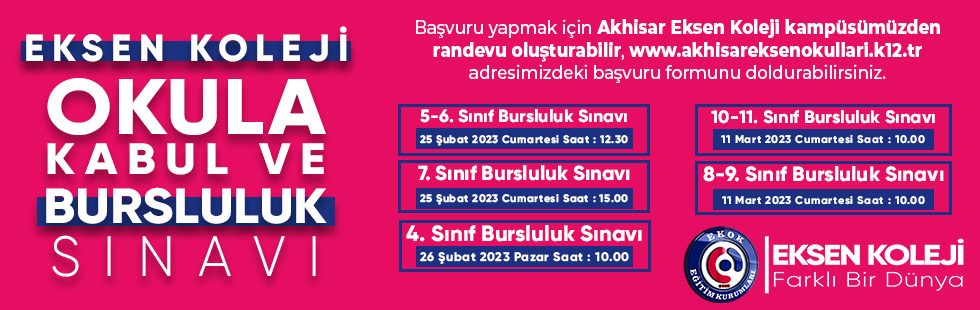 Eksen Koleji, bursluluk sınavı başvuruları başladı