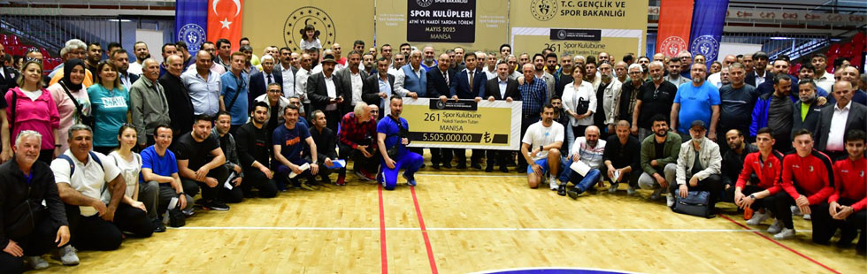 Manisa’da 261 spor kulüplerine 5 milyon 505 bin TL destek