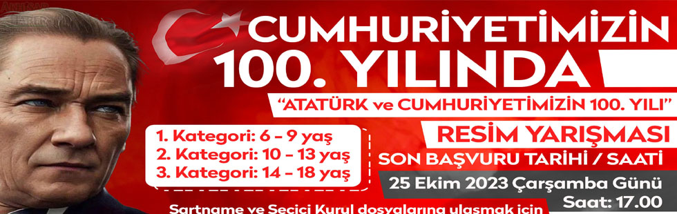 Cumhuriyetin 100. Yılına özel ödüllü resim yarışması düzenliyor