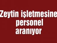 Zeytin işletmesine personel aranıyor